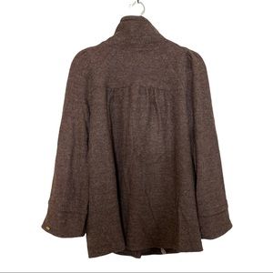 DEX M 100%boiled wool swing coat jacket brown large buttons